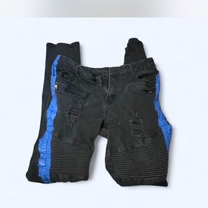 Zara Black and Blue Denim Pants